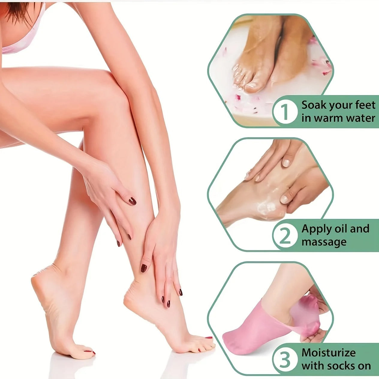 Moisturizing Silicone Gel Socks